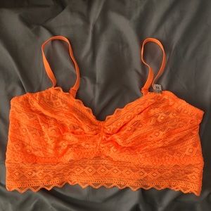 Neon orange unpadded bra/bandeau